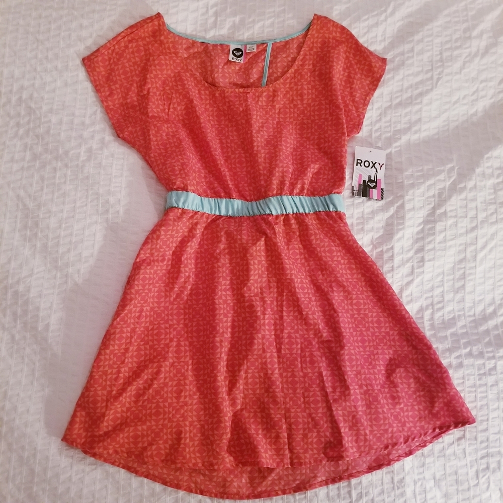 NWT | Roxy | Coral Teal Dress Cut Out Back